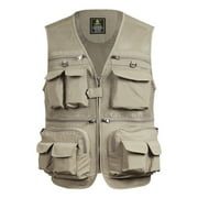 Maboto Fishing Vest Breathable Fishing Travel Mesh Vest with Zipper Pockets Summer Work Vest for Outdoor Activities