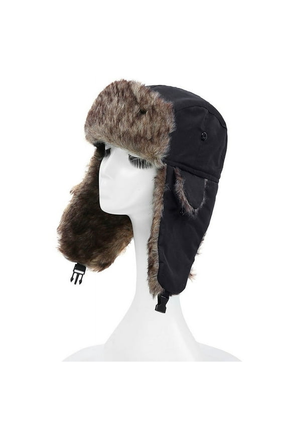 Unisex Men Women Russian Hat Trapper Bomber Warm Ear Flaps Winter Ski Hat Headwear