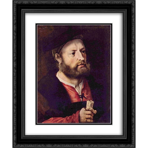Mabuse 2x Matted 20x24 Black Ornate Framed Art Print 'Portrait of a Man'