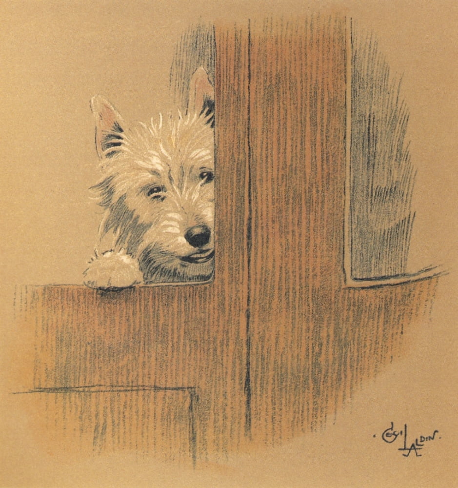 Mac 1912 Looking through the door Canvas Art - Cecil Aldin (24 x 36)