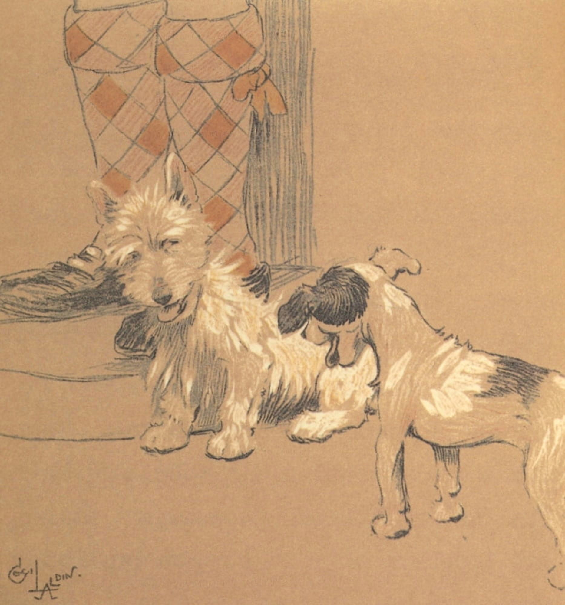 Mac 1912 New friend Canvas Art - Cecil Aldin (24 x 36)