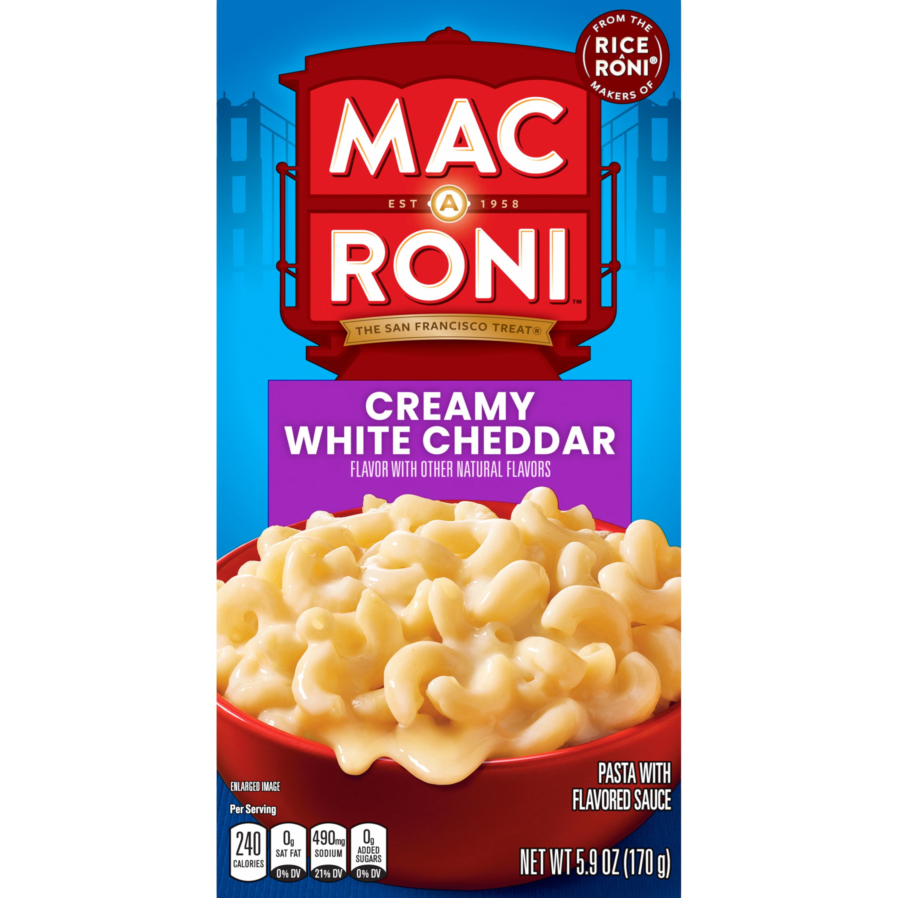 Mac a Roni Pasta Mix Creamy White Cheddar (5.9 oz Box), Single Pack ...