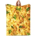 thumbnail image 1 of Mac and Cheese Blanket Funny Macaroni Pasta Real Food Throw Blankets Gifts for Kids Adults Lightweight Soft Fleece Cozy for Sofa Couch Bed Chair Room Birthday Decor 40x50in, 1 of 6