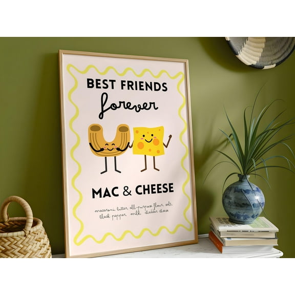 Mac & Cheese Kitchen Wall Art, Poster Handmade Gift For Food Lovers , Poster Only