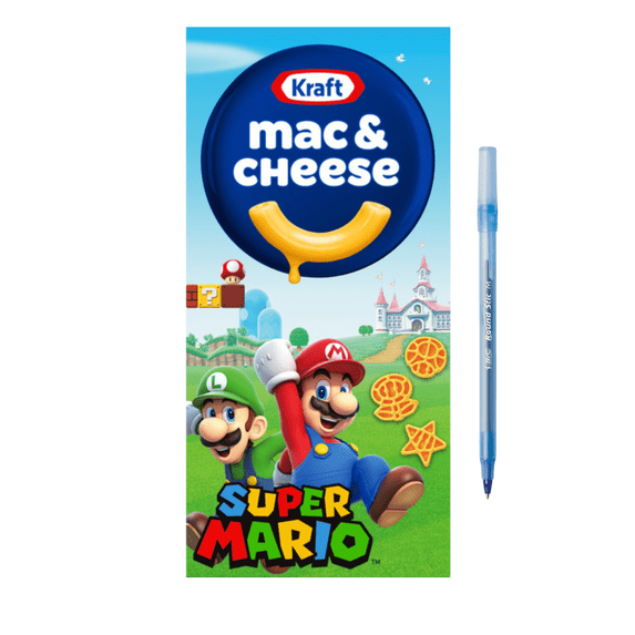 Mac & Cheese Macaroni and Cheese Dinner with Super Mario Power-Up Pasta Shapes 5.5 oz