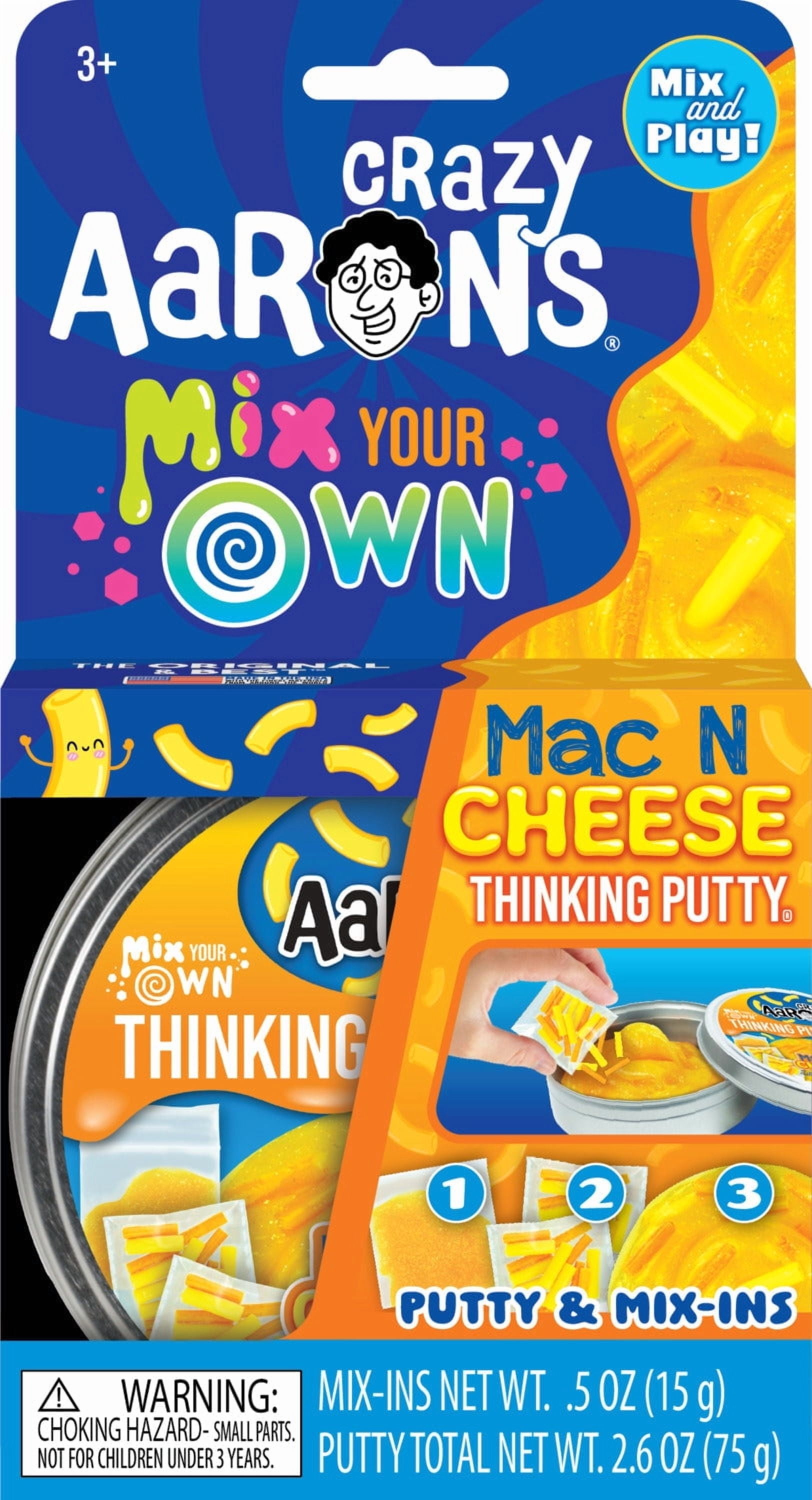 Crazy Aarons Mac & Cheese Mix Your Own Thinking Putty, Clear with Yellow Colorizer, Ages 3 and Up