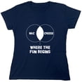 thumbnail image 1 of Mac Cheese Where The Fun Begins Sarcastic Humor Novelty Funny Women's Casual Tees, 1 of 3