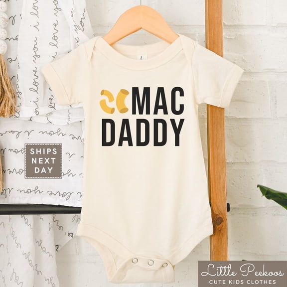 Mac Daddy Baby Onesie, Funny Kids T-Shirt, Mac And Cheese Lover, Cute Kids Graphic Tee Cute Baby Onesie, BABY BODYSUIT LAT 4424