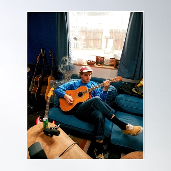 Mac Demarco Playing His Guitar Poster Wall Art, Modern Wall Decor, 8x12 UNFRAMED