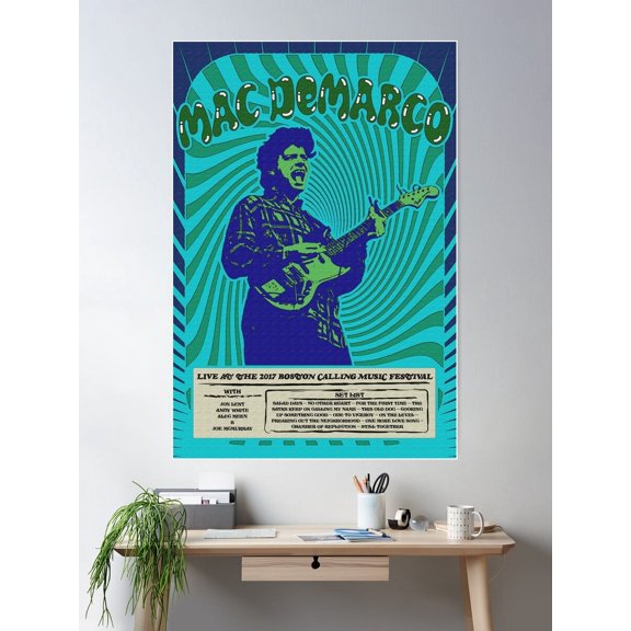 Mac Demarco Psychedelic Poster Poster Wall Art, Modern Wall Decor For Living Room Bedroom, 12x18 UNFRAMED