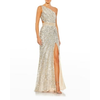 【US発】MAC DUGGAL スパンコールワンショルダーガウン Mac Duggal Dress