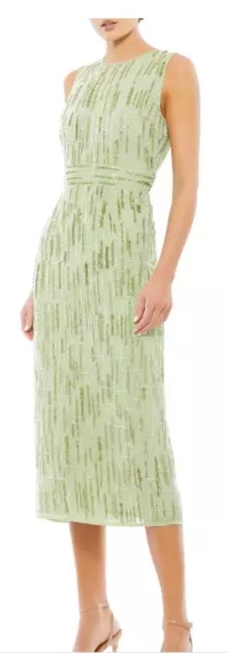 Mac Duggal SAGE Women's Sequin Mesh Sheath Dress, US 12