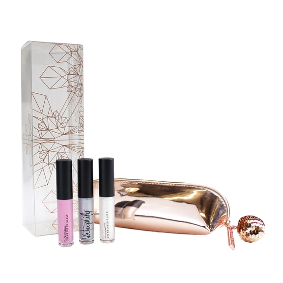 Mac Holiday Snow Ball Mini Lip Gloss Kit in Bronze Bag - Pink