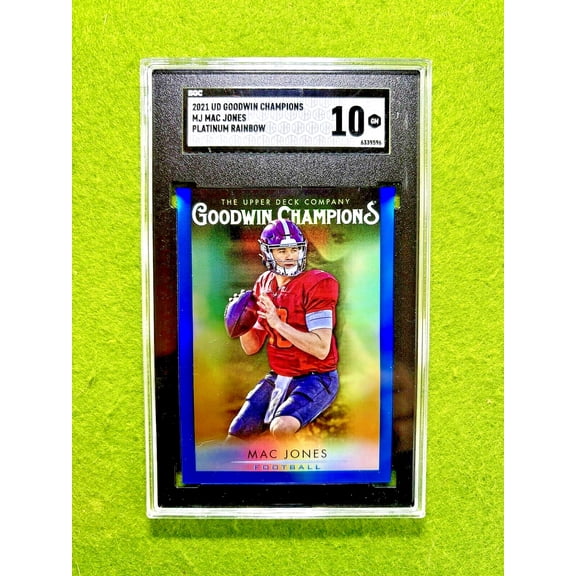 Mac Jones SILVER PRIZM PLATINUM RAINBOW SGC 10 GM ROOKIE CARD 2021 Upper Deck RC