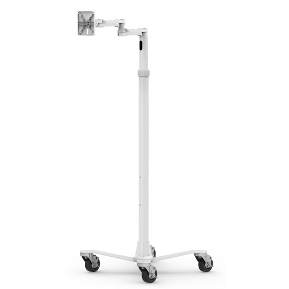 Medical Rolling Cart Extended - VESA Compatible White
