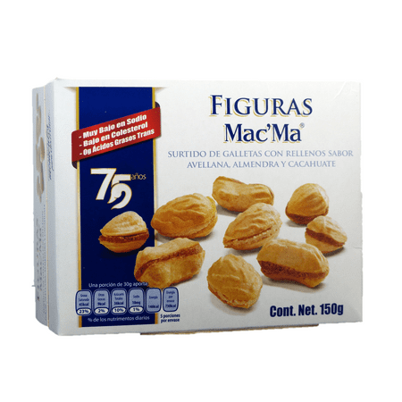 Mac'Ma box of Figuras Cookies galletas hazelnut almond and peanuts 5.29 oz