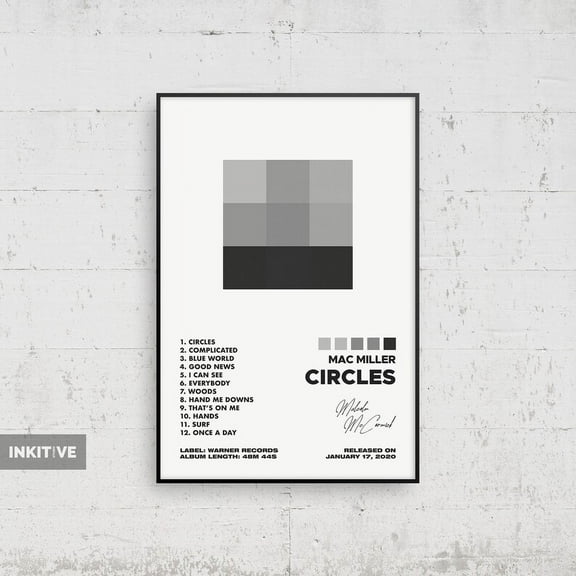 Mac Miller Circles Album Cover Print, Music Wall Art