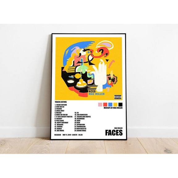 Mac Miller Faces Poster, Album Cover Poster, Room Decor, Wall Decor, Music Decor