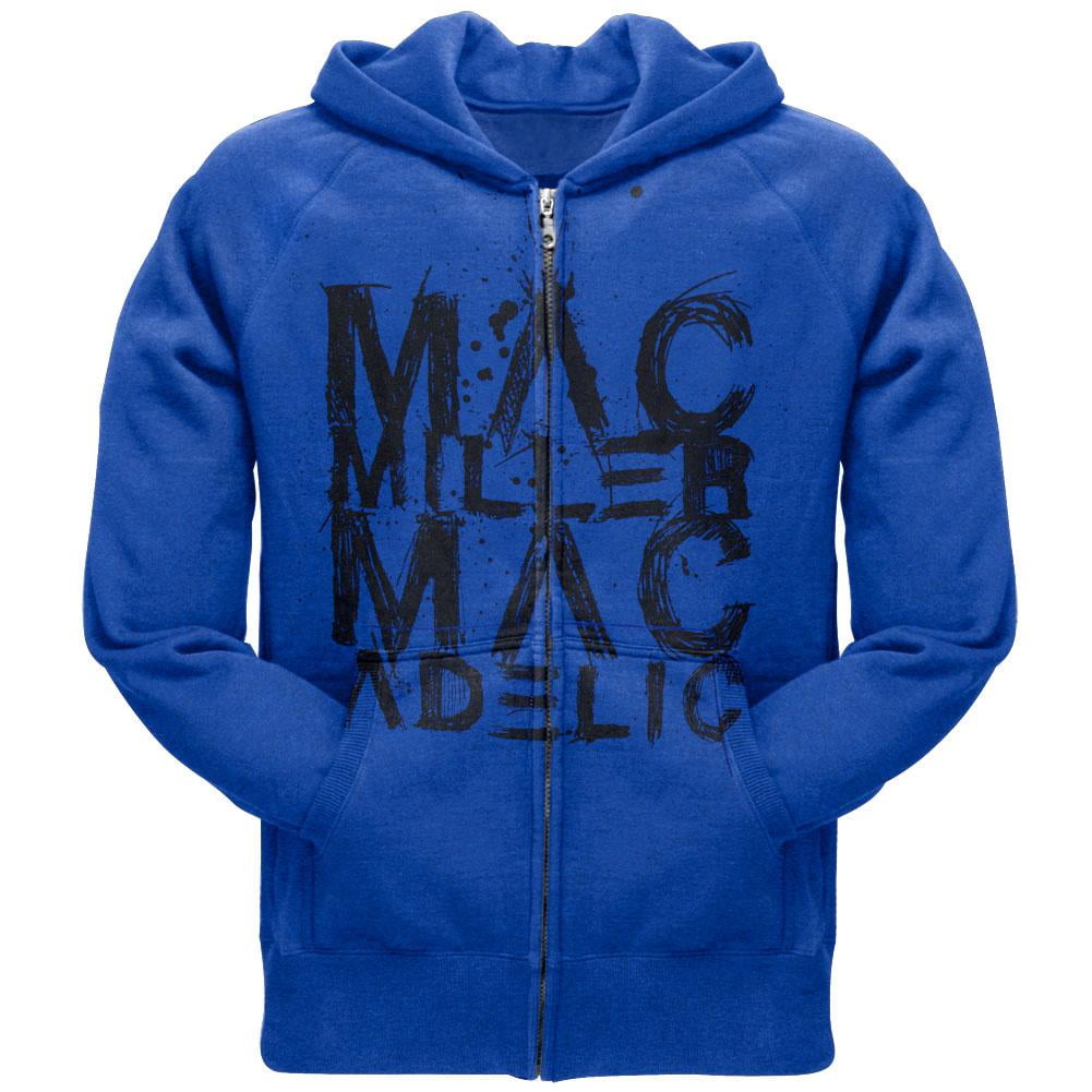 Mac Miller Men s Macadelic Zippered Hooded Sweatshirt Small Blue