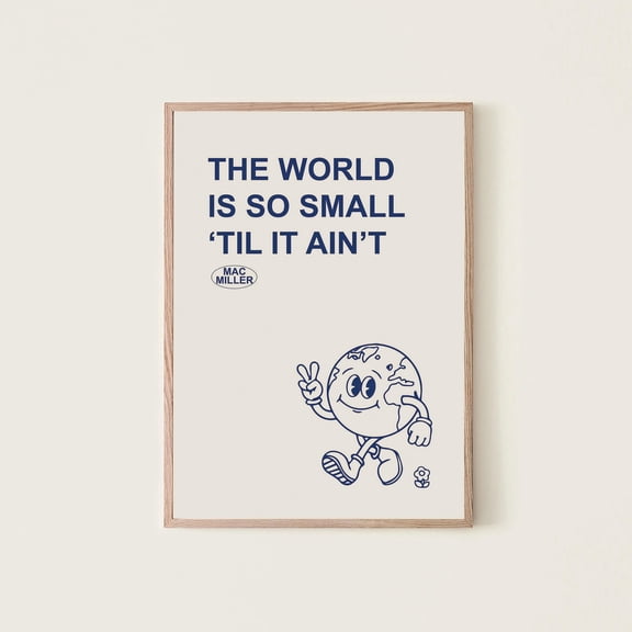 Mac Miller Poster, Retro Rap Poster, Lyrics Rap Poster, Small World Wall Art