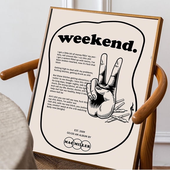 Mac Miller Poster, Retro Rap Poster, Lyrics Rap Poster, Small World Weekend Lyrics