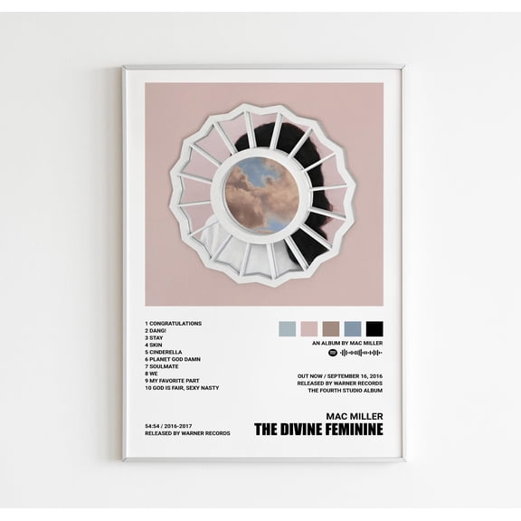 Mac Miller The Divine Feminine Album Cover Print, Tracklist Poster, Music Wall Art