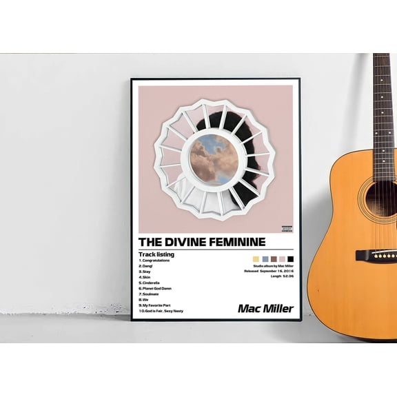 Mac Miller The Divine Feminine Minimalist Album Cover Poster, Music Print, Album Print