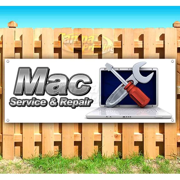 Mac Service & Repair 13 oz Vinyl Banner With Metal Grommets
