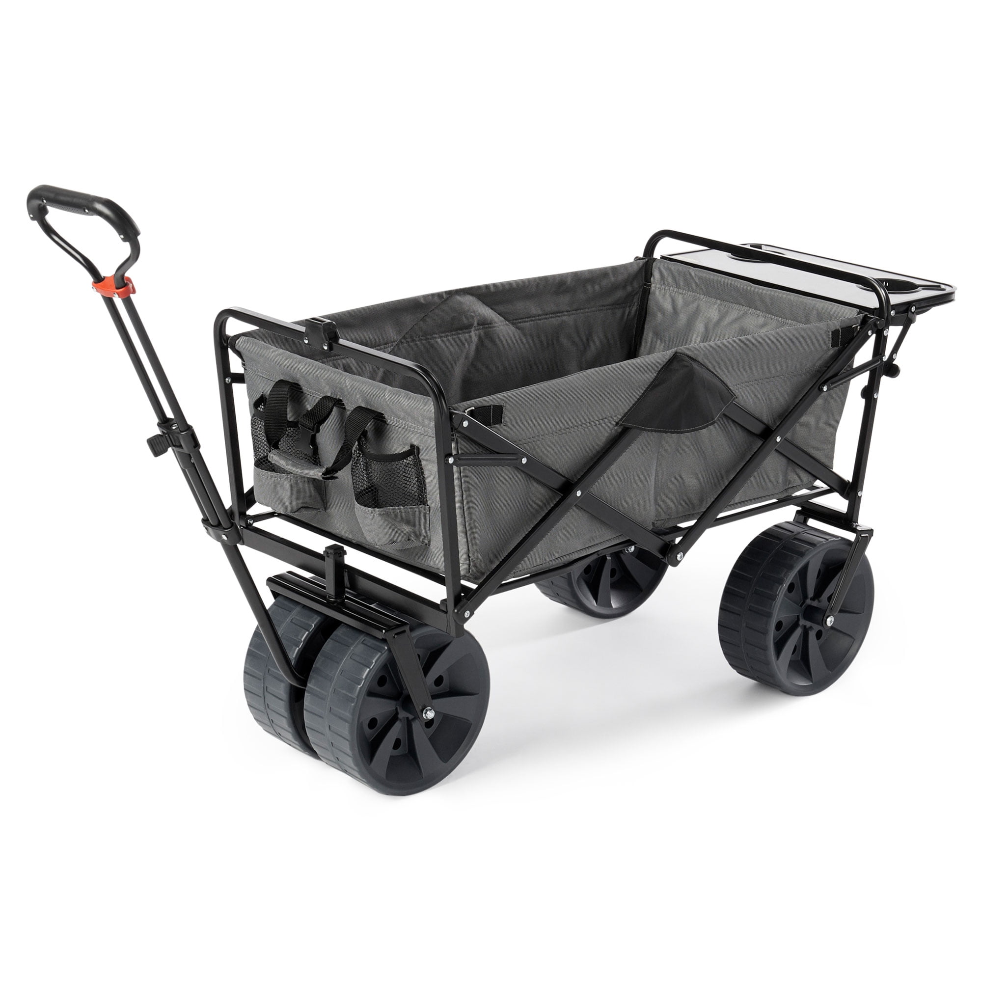 Mac Sports Collapsible All Terrain Beach Utility Wagon Cart with Table,  Grey