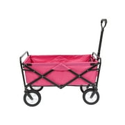 Mac Sports Collapsible Durable Folding Outdoor Garden Utility Wagon Cart, Pink