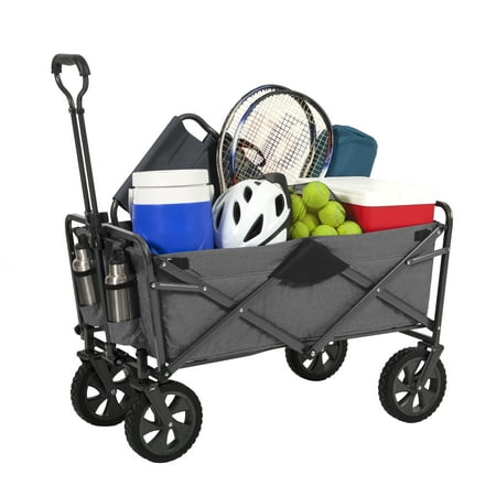 Mac Sports Collapsible Folding Outdoor Utility Wagon, Heathered Gray