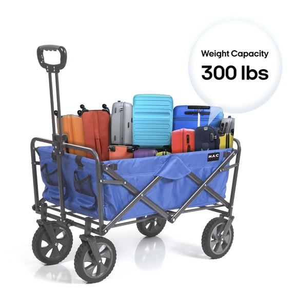 Mac Sports Collapsible Folding Outdoor Heavy Duty Utility Wagon, 300 lbs Weight capacity, Blue
