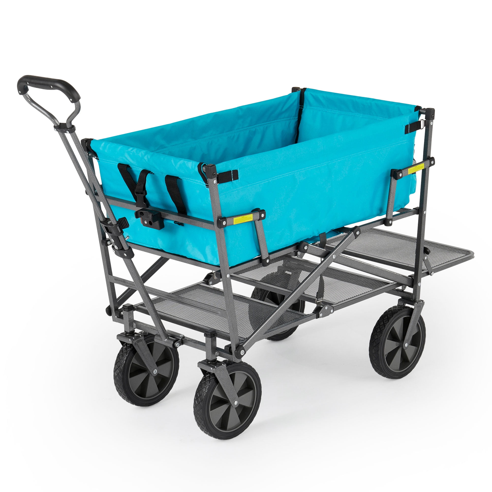 Mac Sports Double Decker Collapsible Outdoor Cart Utility Garden Wagon