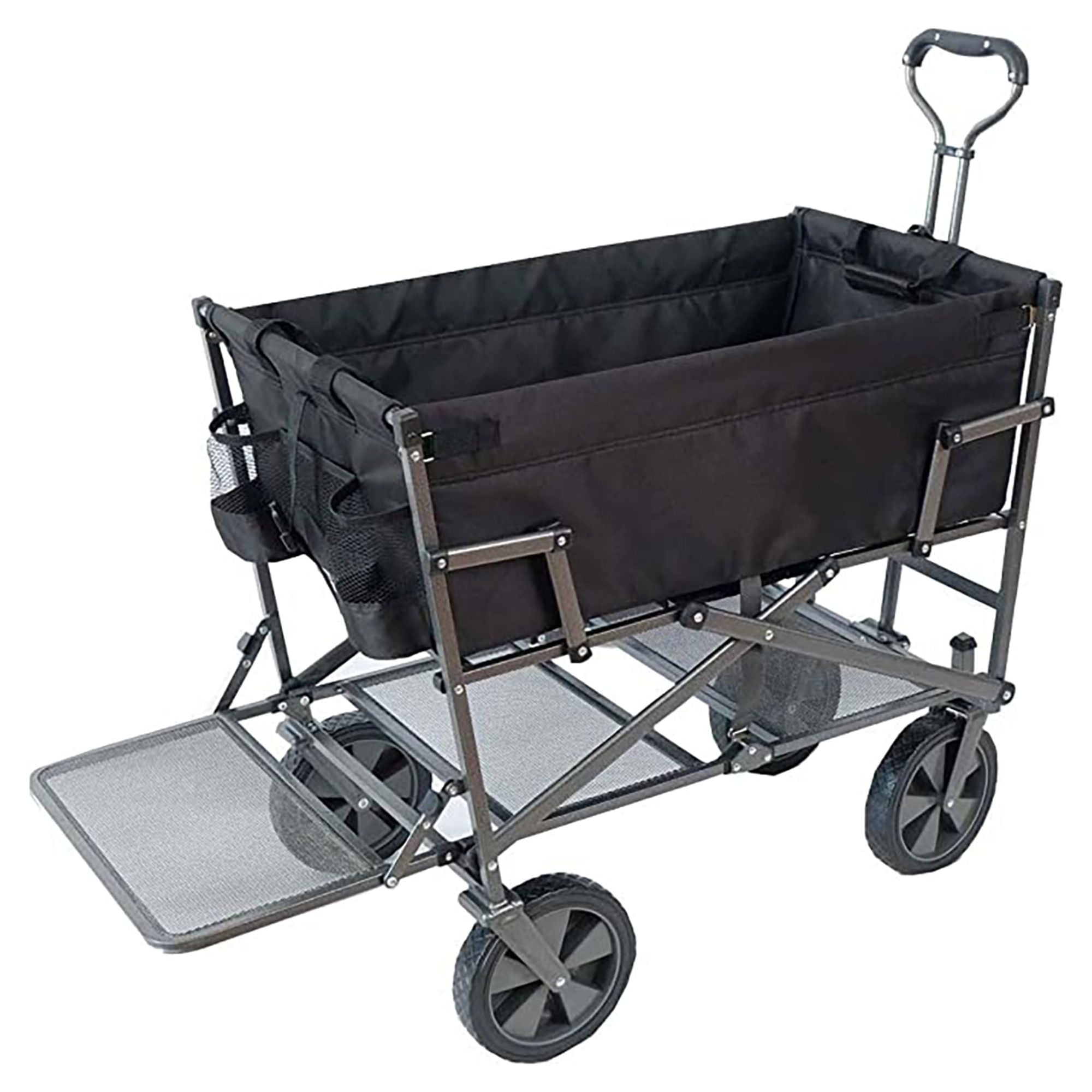 Mac Sports Double Decker Wagon Black Collapsible Outdoor Utility