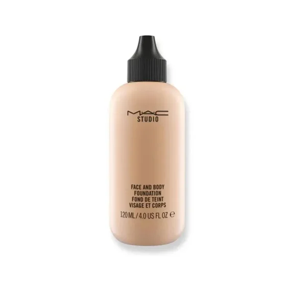 Mac Studio Face & Body Foundation N3 4.0 oz Jumbo Size | Lightweight Natural Finish Liquid Foundation
