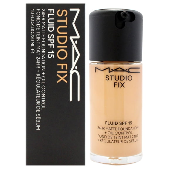 Mac Studio Fix Fluid SPF 15 24Hr Matte Foundation Plus Oil Control - NC30 Light To Medium Beige with Golden Undertone , 1 oz Foundation