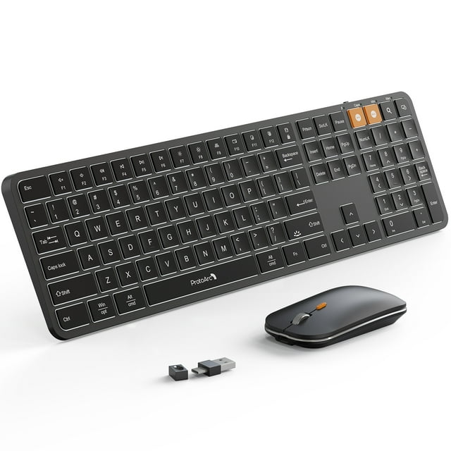 Mac Wireless Keyboard and Mouse ProtoArc KM100 Backlit Ultra Slim