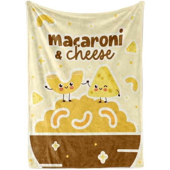 Mac and Cheese Blanket - Macaroni and Cheese - Cheese Gifts for Cheese Lovers on Birthday, Christmas, Thanksgiving - 50*60