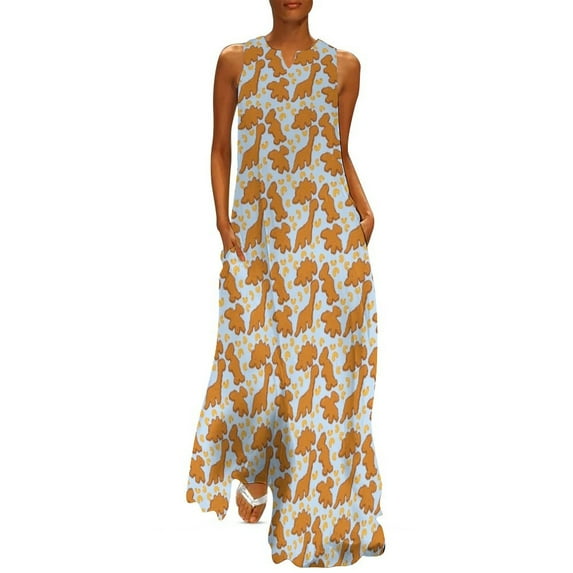 Mac and Dino Nuggets Pattern Long Dress wom's clothing summer02 novelties party dress wom elegant luxury Dress