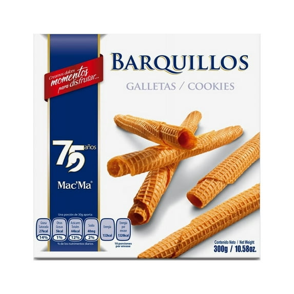 Mac'Ma Barquillos Wafer Cookies, Fresh, 12 Count, 10.58 oz