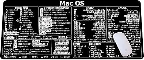 Mac os Shortcuts, Word/Excel (for Mac) Mouse Pad, Mac OS Candlesticks Reversal Indicators Mouse mat, Chart Patterns, Stock Market Day Trader Crypto Gift Trader Investor Gift Desk Mat Large Gaming