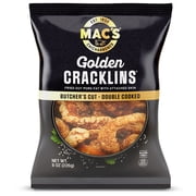 Mac's Chicharrones Golden Pork Cracklins, Fried Pork Fat with Skin, 8 oz Bag