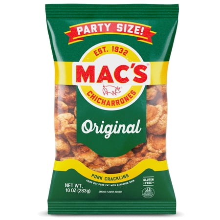 Mac's Chicharrones Original Pork Cracklins, 10 oz Bag