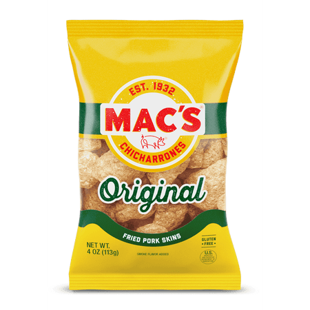 Mac's Original Fried Pork Skins, 4 oz (2pack)