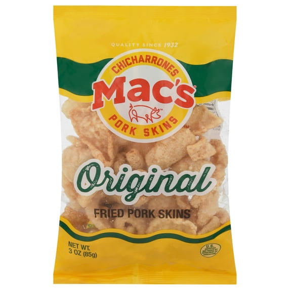 Mac's Original Pork Skins 3 oz (Pack Of 12)