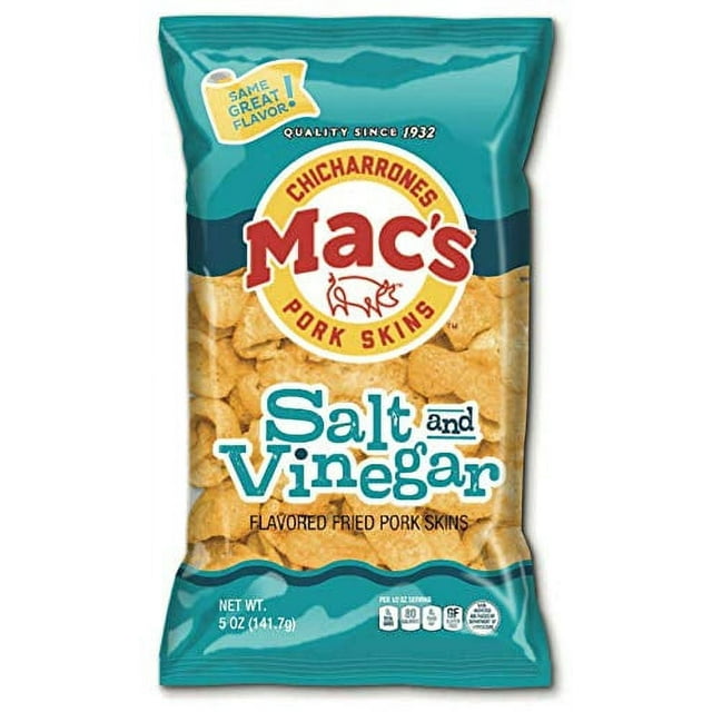 Mac's Salt & Vinegar Pork Skins Low Carb, Keto Friendly Snack