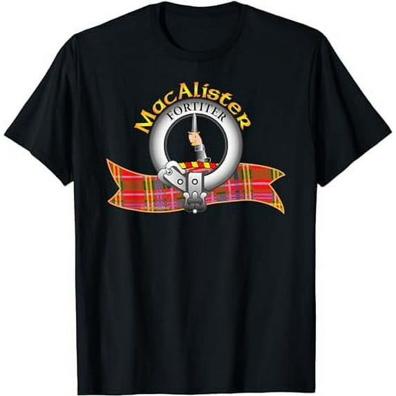 MacAlister Clan Tartan Crest Motto T-Shirt