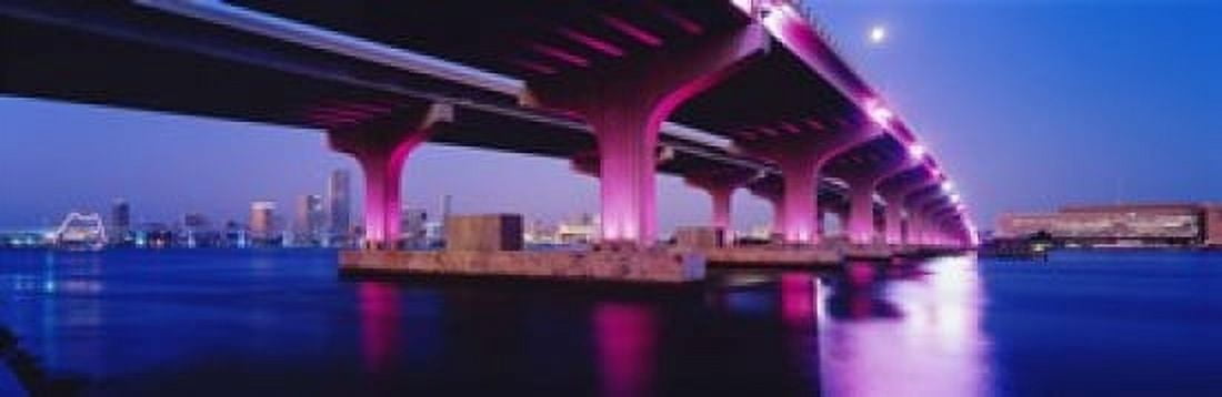 MacArthur Causeway Biscayne Bay Miami FL USA Canvas Art - Panoramic Images (18 x 6)