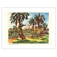 thumbnail image 1 of MacArthur Park Lake Los Angeles - United Air Lines - Vintage Airline Travel Poster by Joseph Fehér c.1948 - Bamboo Fine Art 290gsm Paper (Unframed) 17x22in, 1 of 4