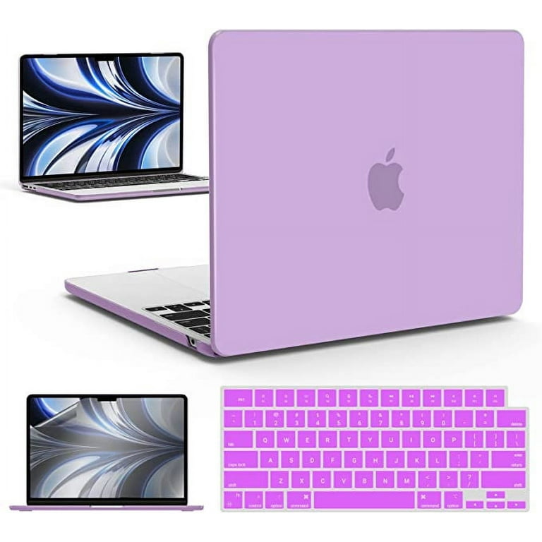 MacBook Air 13.6 Inch Case, A2681 M2 Chip, Hard Shell Cover with Keyboard  Cover Film compatible for MacBook Air 13 M2, Purple